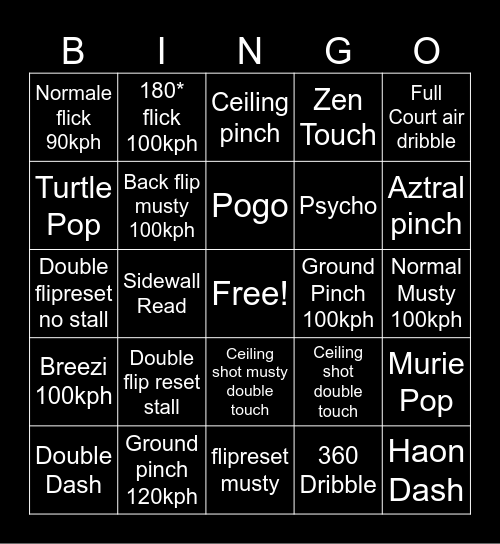 Freestyle Bingo Card