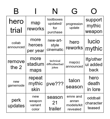 fran and dante's spotlight bingo Card