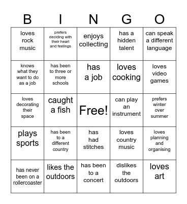 FIND SOMEONE WHO: Bingo Card