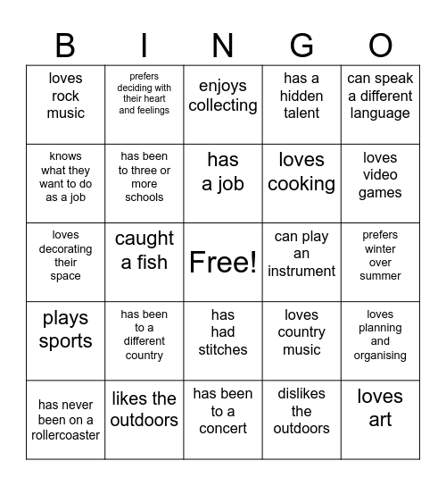 FIND SOMEONE WHO: Bingo Card