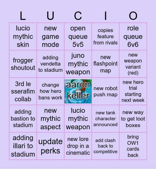 sarah's overwatch spotlight Bingo Card
