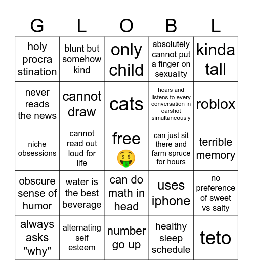 globl Bingo Card
