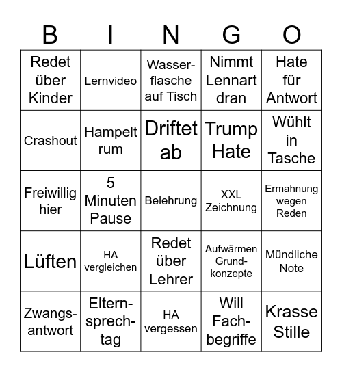 Aggi Bingo Card