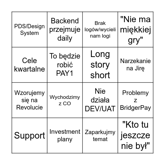 Payments International Daily Bingo Card