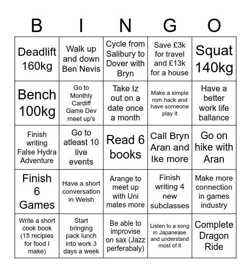 2026 Bingo Card