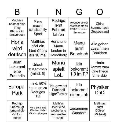 Nicht Eurasmuler Bingo 2026 Bingo Card