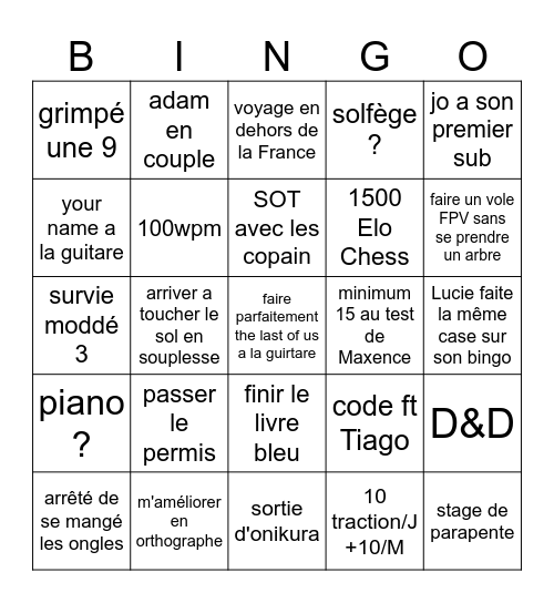 Atao 2026 Bingo Card