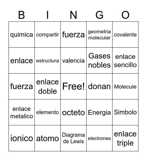Enlaces Bingo Card
