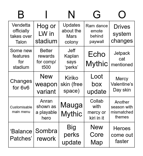 Robin’s Spotlight Bingo! Bingo Card