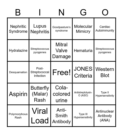 BINGO ON THE LOW Bingo Card