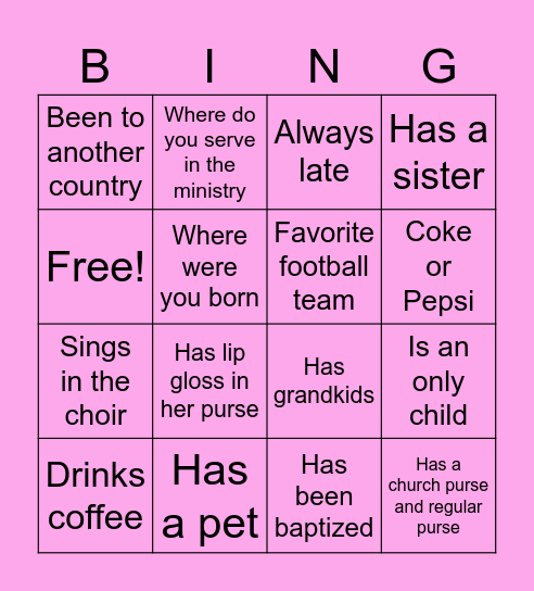 Yaweh Galentine's BINGO Card