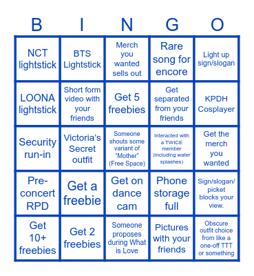 Twice This Is For Tour Bingo Card
