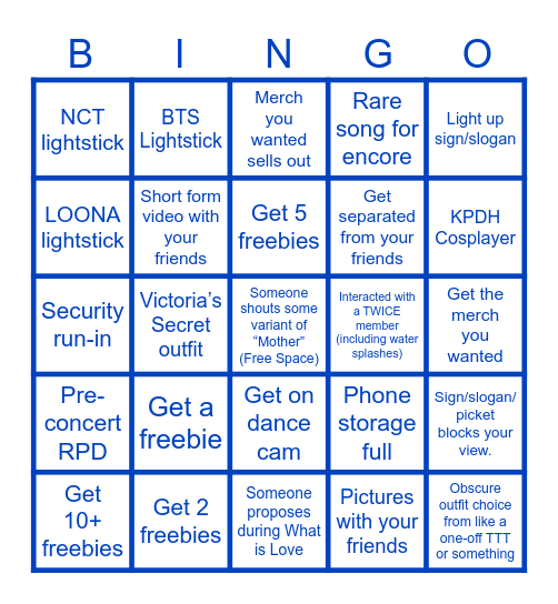 Twice This Is For Tour Bingo Card