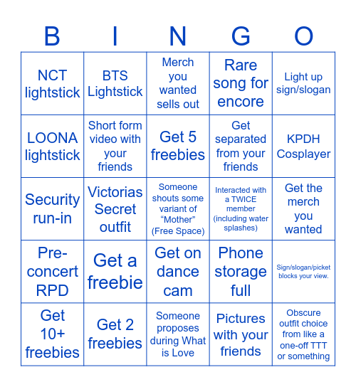Twice This Is For Tour Bingo Card