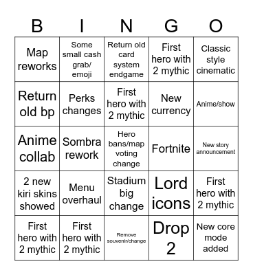 MR Bingo Card