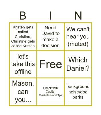 EDW Bingo Card