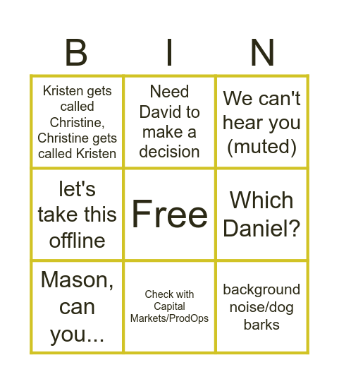 EDW Bingo Card