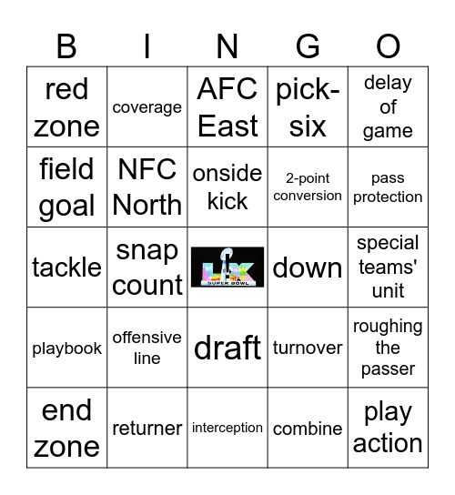 Superbowl LV 2026 Bingo Card
