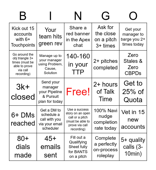 Apex BINGO Card