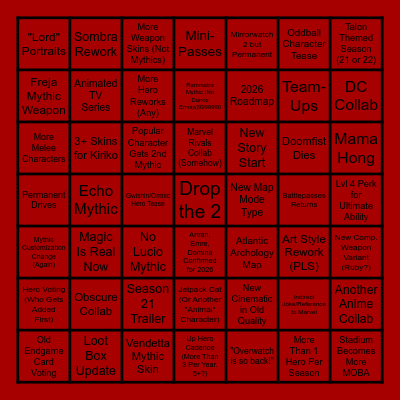 2026 OVERWATCH SPOTLIGHT Bingo Card