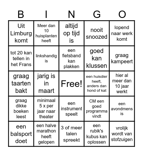 Teambingo Card