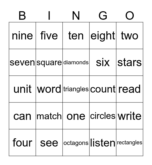 MFS1 U4 Bingo Card