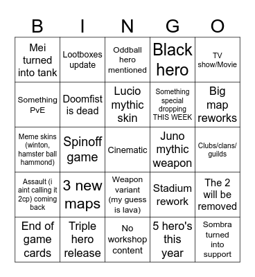 SPOTLIGHT Bingo Card