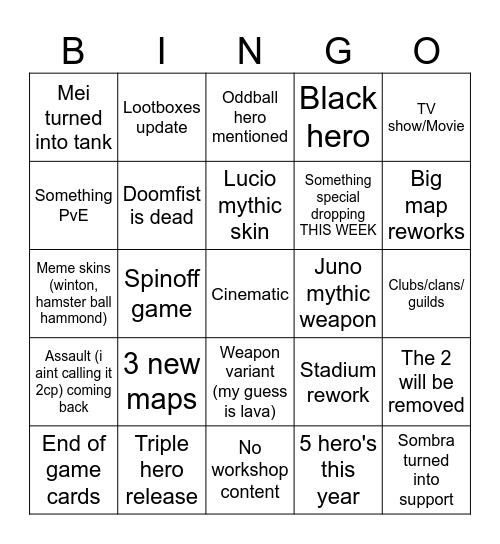 SPOTLIGHT Bingo Card
