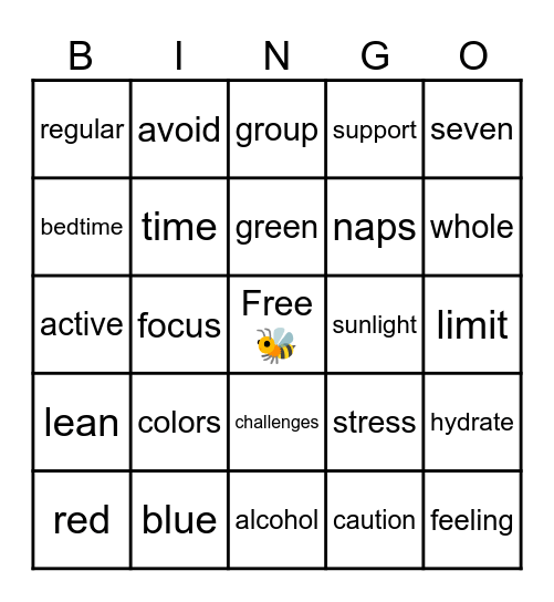 B🐝 Well Bingo Card