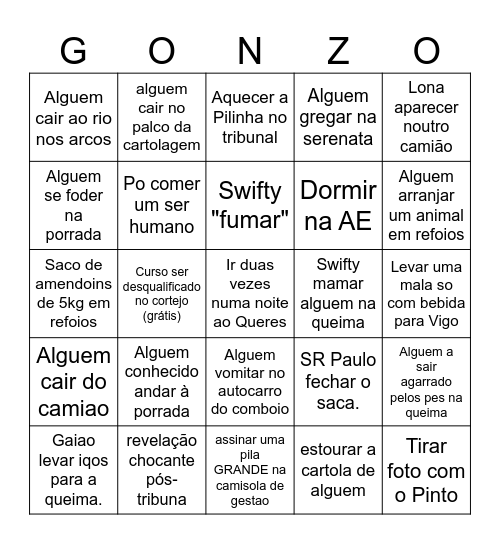 BINGO 2º SEMESTRE Bingo Card