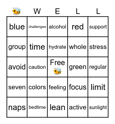 B🐝 Well Bingo Card