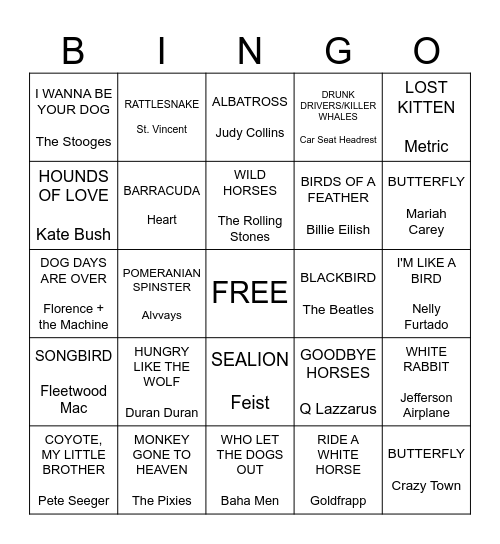 We Bought a Zoo Starring Matt Damon Bingo Card
