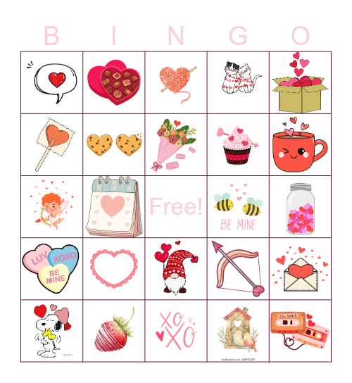 Valentine Bingo Card