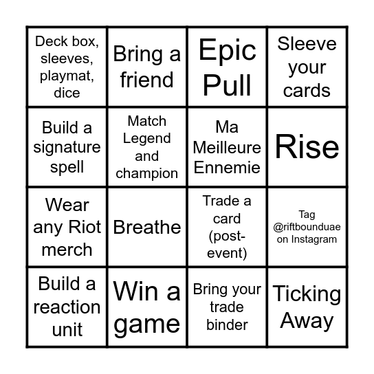 Spiritfoged Bingo Card