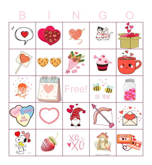 Valentine Bingo Card