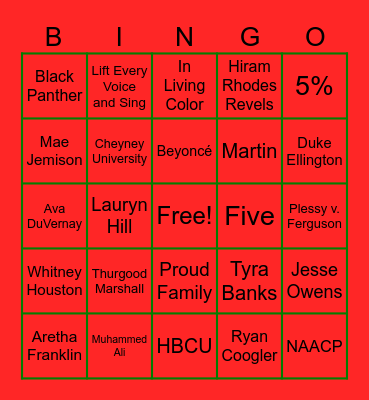BLSA Black History Bingo Card