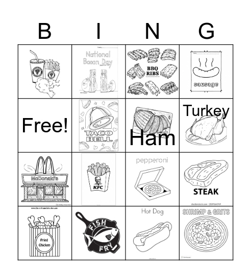 YMCA Afterschool: Nutrition Bingo Card