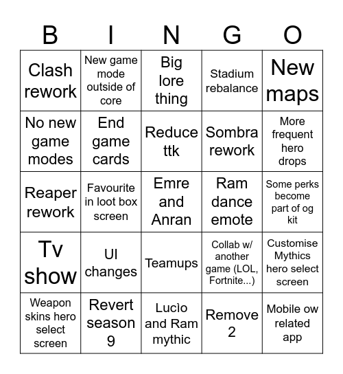 Spotlight Bingo Card