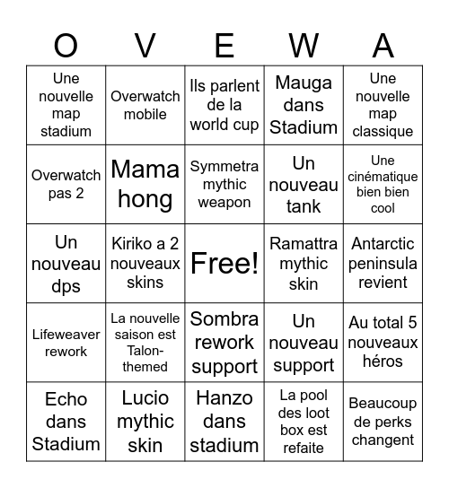 Spotlight Bingo Card