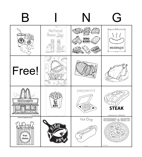 YMCA Afterschool: Nutrition Bingo Card