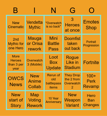 Spotlight Bingo Card