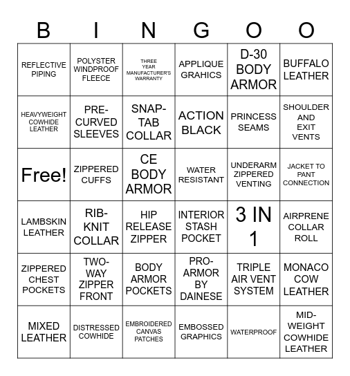 HARLEY Bingo Card