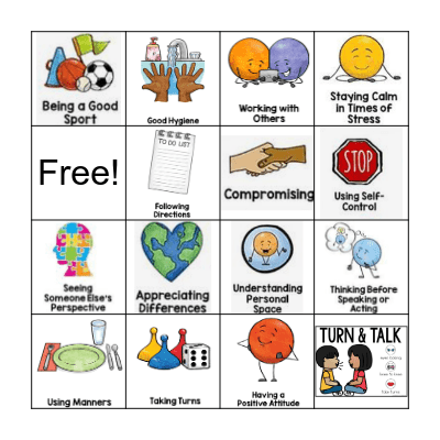Social Skills Bingo Card