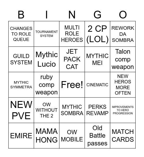 OW SPOTLIGHT Bingo Card