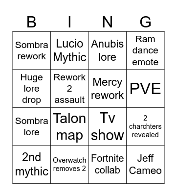 Spotlight Bingo Card