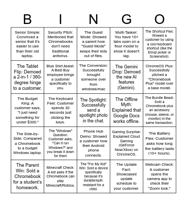 Chromebook Bingo Card