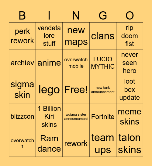 SPOTLIGHT Bingo Card
