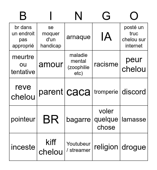 confession hayto Bingo Card