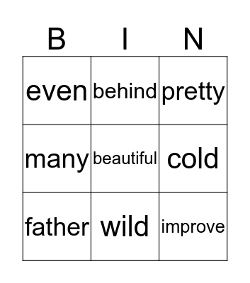 Lucia Bingo Card