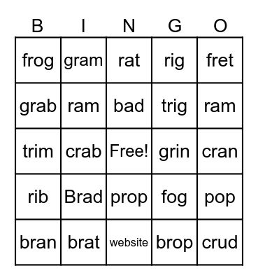 11.2 Bingo Card